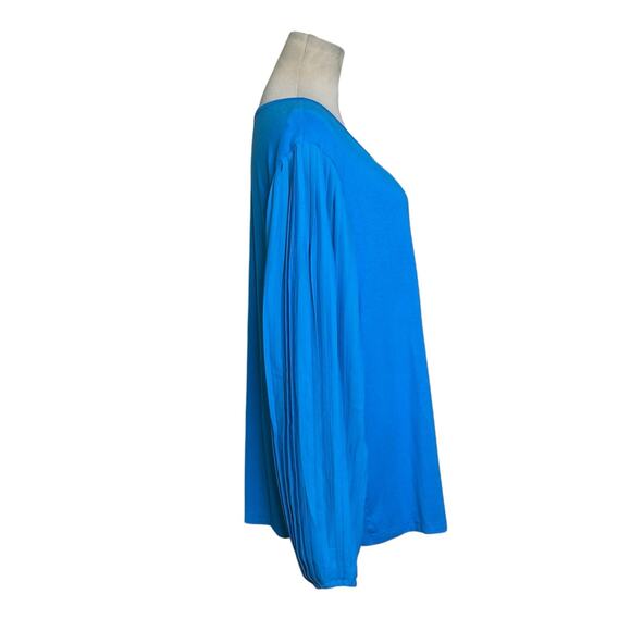 Talbots blue long pleated sleeves tunic blouse size 1X - Picture 6 of 9